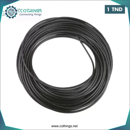 Gaine Thermorectractable 7mm Noir (1 Metre) Domotique Tunisie