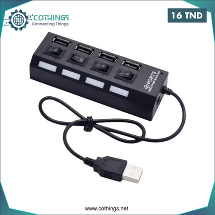 HUB 4 x USB Type A 2.0 - Domotique Tunisie