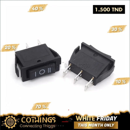 Interrupteur bascule 3 positions KCD3-103 – SPDT ON-OFF-ON 10A/250V 15A/125V