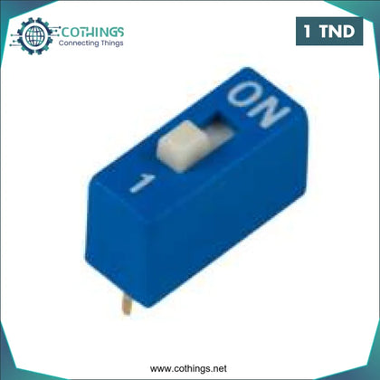 Interrupteur DIP Switch bleu 1 broche 2,54 mm - Domotique Tunisie