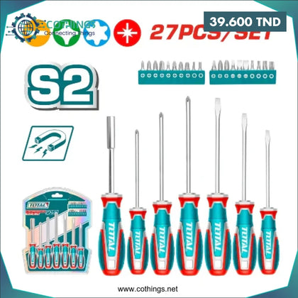 Jeu de 06 Tournevis Avec 21 Embouts Total TKSDS2726 - Domotique