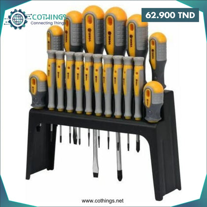 Jeu de 18 tournevis sur stand Vorel 60781 - Domotique Tunisie