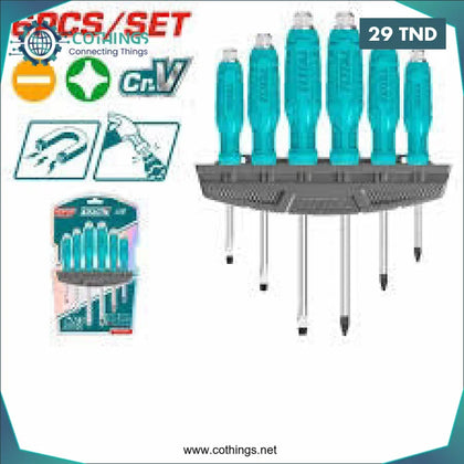 Jeu de 6 tournevis traversants THGSS35061 - Domotique Tunisie