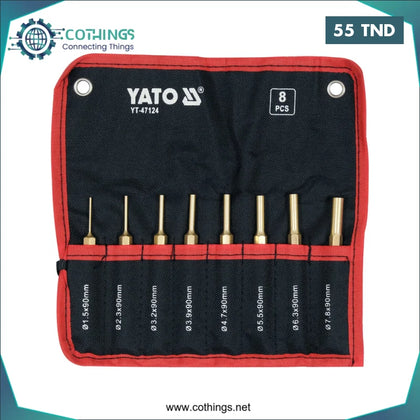Jeu 8 poincons en cuivre hexa paralleles 1.7 a 7.8MM YATO - Domotique