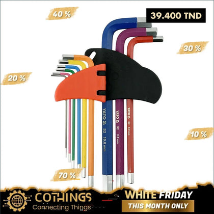 Jeu De 9 Cles Males Serie Longue 1.5 - 10Mm