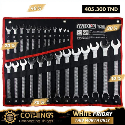 Jeu De Cles Mixte Cr-V 6 A 32Mm 25Pcs