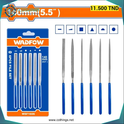 Jeu limes à metaux 140 mm M/P 6Pcs WADFOW - Domotique Tunisie