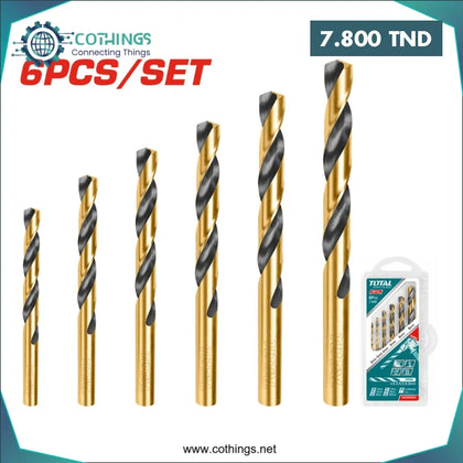 Jeu De Meche Acier HSS 6pcs 2-8mm TOTAL - Domotique Tunisie