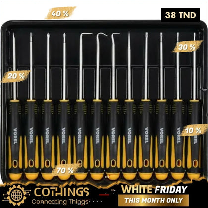 Jeu de tournevis et crochets de précision - Vorel - 64555 - 12 pcs - Précision - Forme de pointe