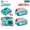 Acheter Kit Batteries 20V 4Ah Chargeur 4A TOTAL TFBCPK1424 en Tunisie - Disponible au meilleur prix sur CoThings