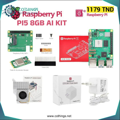 Kit d’intelligence artificielle Raspberry Pi 5 8GB - Domotique Tunisie