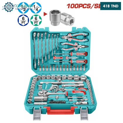 Kit Outils 100 Pièces TOTAL Bricolage THKTHP21006