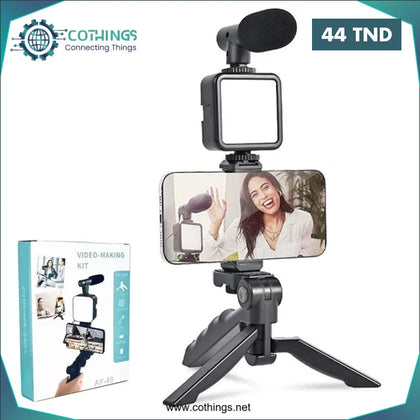 Kit de Production Vidéo Avec Trépied AY-49 Noir - Domotique Tunisie