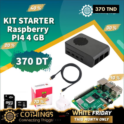Kit Raspberry PI 4 4GB Ram Starter Kit - Domotique Tunisie
