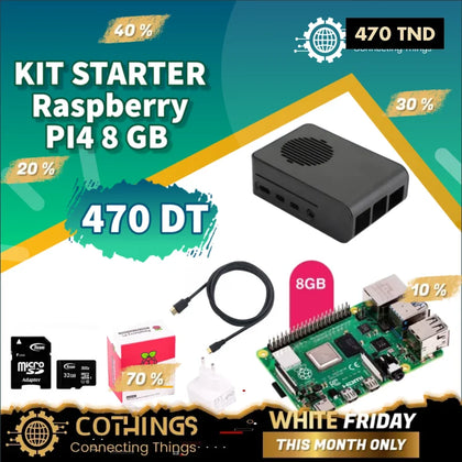 Kit Raspberry PI 4 8GB Ram Starter Kit - Domotique Tunisie