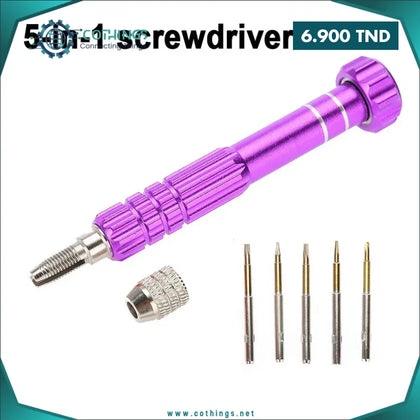 Kit de réparation de tournevis 5 en 1 (1,5, 0,8, 2,0, T5, T6) pour iPhone et Samsung Galaxy