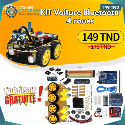 Kit Voiture 4WD Bluetooth 4 roues - Domotique Tunisie