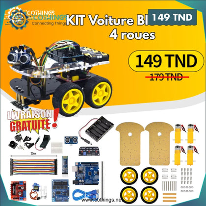 Kit Voiture 4WD Bluetooth 4 roues - Domotique Tunisie