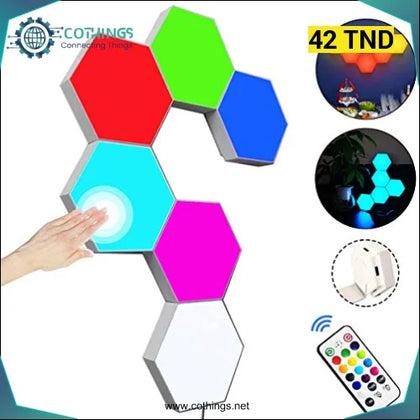 Lampe murale Hexagon à capteur tactile RGB 5W 1 + 6 - Domotique