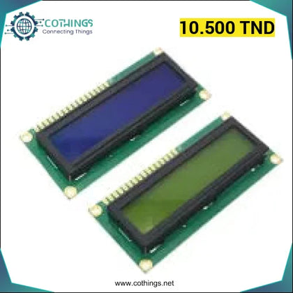 LCD1602 rétroéclairage bleu 5V (Puce AIP31066) - Domotique Tunisie