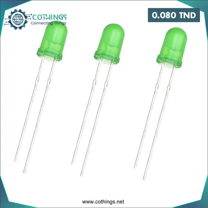 LED verte 3 mm 28 mm (1 pièce) - Domotique Tunisie