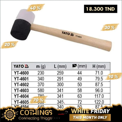 Maillet En Caoutchouc 580Gr