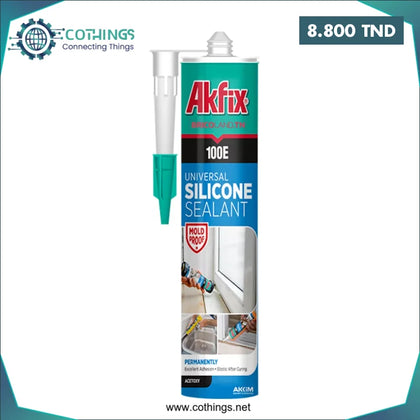 Mastic Silicone Universel Transparent 280ml AKFIX - Domotique Tunisie