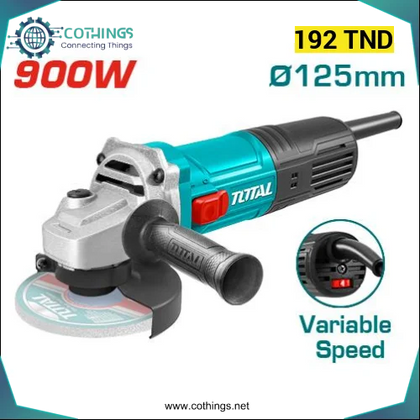 Meuleuse a disque 125MM 900W + Variateur TOTAL - Domotique Tunisie