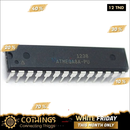 Microcontrôleur ATMEGA8A-PU original DIP-28 8 bits avec 8K octets