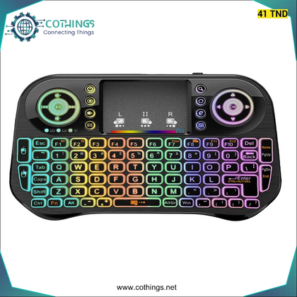 Mini clavier bluetooth avec touchpad - LED RGB - Domotique Tunisie