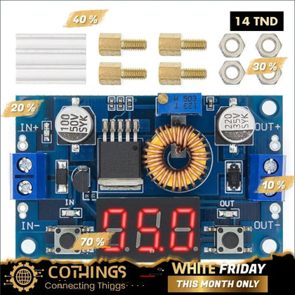 Module abaisseur réglable DC-DC XL4015 5A 75W avec voltmètre pour la tension de sortie