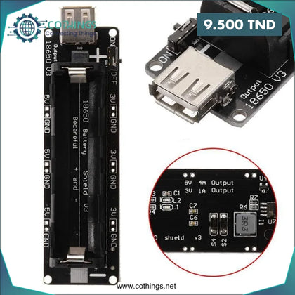 MODULE DE CHARGE /SUPPORT POUR UNE BATTERIE 18650 AVEC PROTECTION