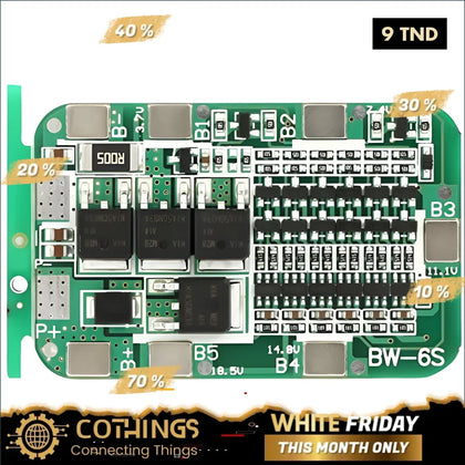Circuit imprimé de protection verte pour module chargeur PCB BMS 6S-12A 24V