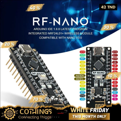 Module sans fil RF Arduino Nano intégré NRF24L01 avec soudure