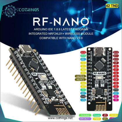 Module sans fil RF Arduino Nano intégré NRF24L01 avec soudure