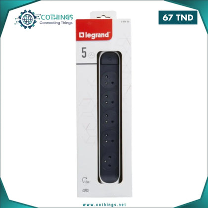 Multiprise  LEGRAND avec Bloc Rotatif – 5 Prises 2P+T | 1,5 m