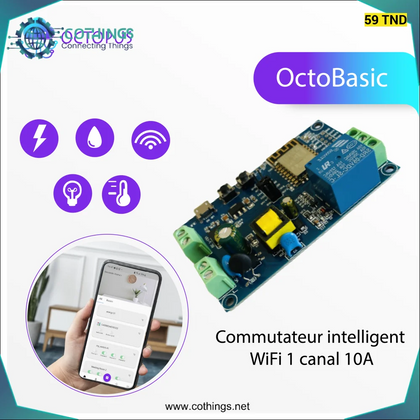 Octopus Basic commutateur WiFi intelligent 1 canal 10A - Domotique