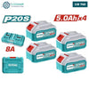 Acheter Pack Batteries TOTAL 20V 5.0Ah X4 Facile TFBCLI20285 en Tunisie - Disponible au meilleur prix sur CoThings