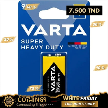 Pile VARTA superlife 9V Alkaline BP1 - Domotique Tunisie