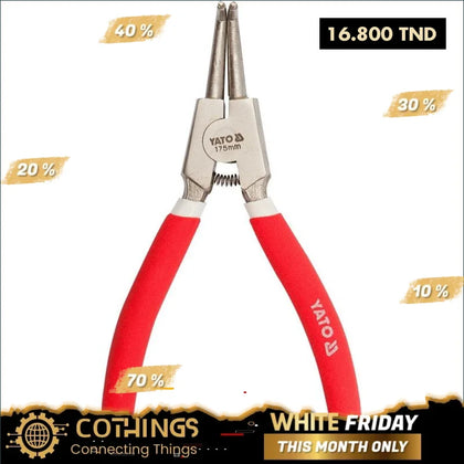 Pince Circlips Exterieur Coudee 175Mm