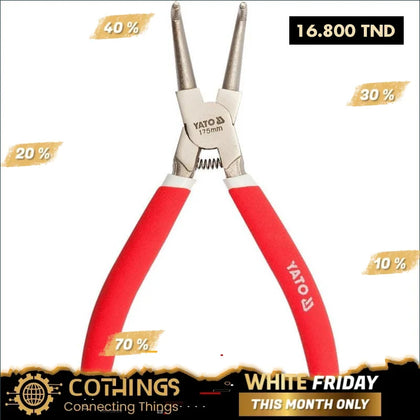 Pince Circlips Interieur Coudee 175Mm