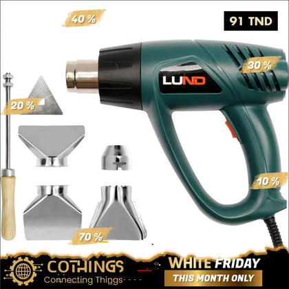 Pistolet à air chaud Yato 2000W + accessoires Domotique Tunisie