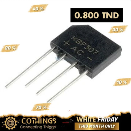 Pont redresseur a diode 3A700V - KBP307 - Domotique Tunisie