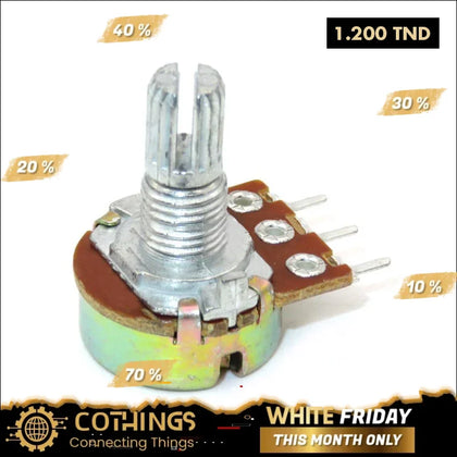 Potentiomètre 15mm Axe 10K - Domotique Tunisie