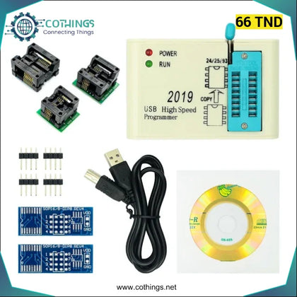 Programmeur EZP2019 + Adaptateur 7 SOP8 pour DIP8 - Domotique Tunisie