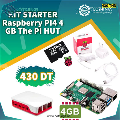 Raspberry PI4 HUT 4GB Ram Starter Kit - Domotique Tunisie