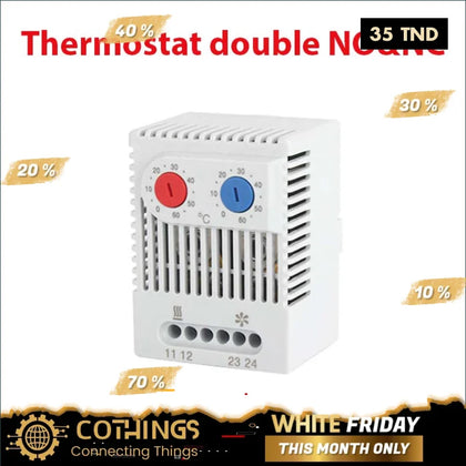 Régulateur de température thermostat chaud/Froid ,double contact NC-NO ,montage rail DIN