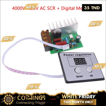 Régulateur de tension électrique 4000W 0-220V AC SCR régulateur