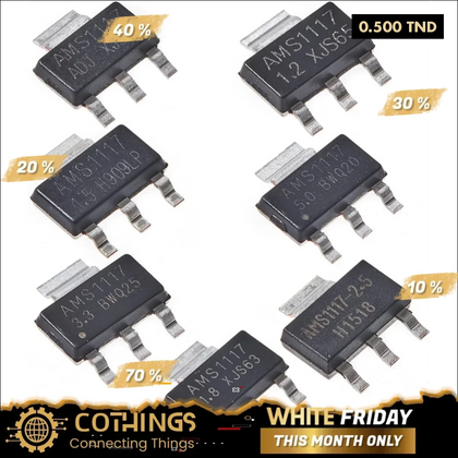 Régulateur De Tension Réglable SMD AMS1117-ADJ 1,2 V-5 V 800