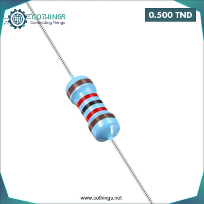 Résistance 12kΩ 1/4W 1% avec pattes axiales et bandes colorées pour circuit électronique